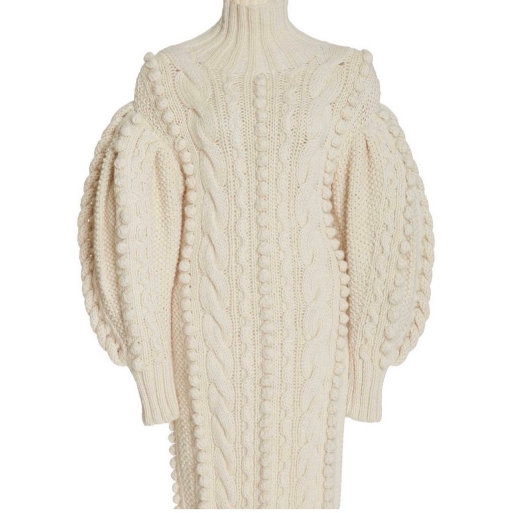 Ulla Johnson Frida Cable Knit Wool Sweater Dress In Ivory Size Ps Petite Small